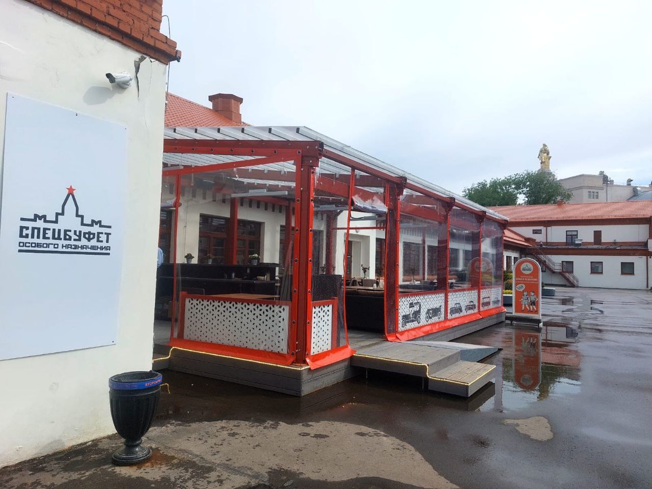 ПВХ шторы для летней террасы кафе в Озёрном